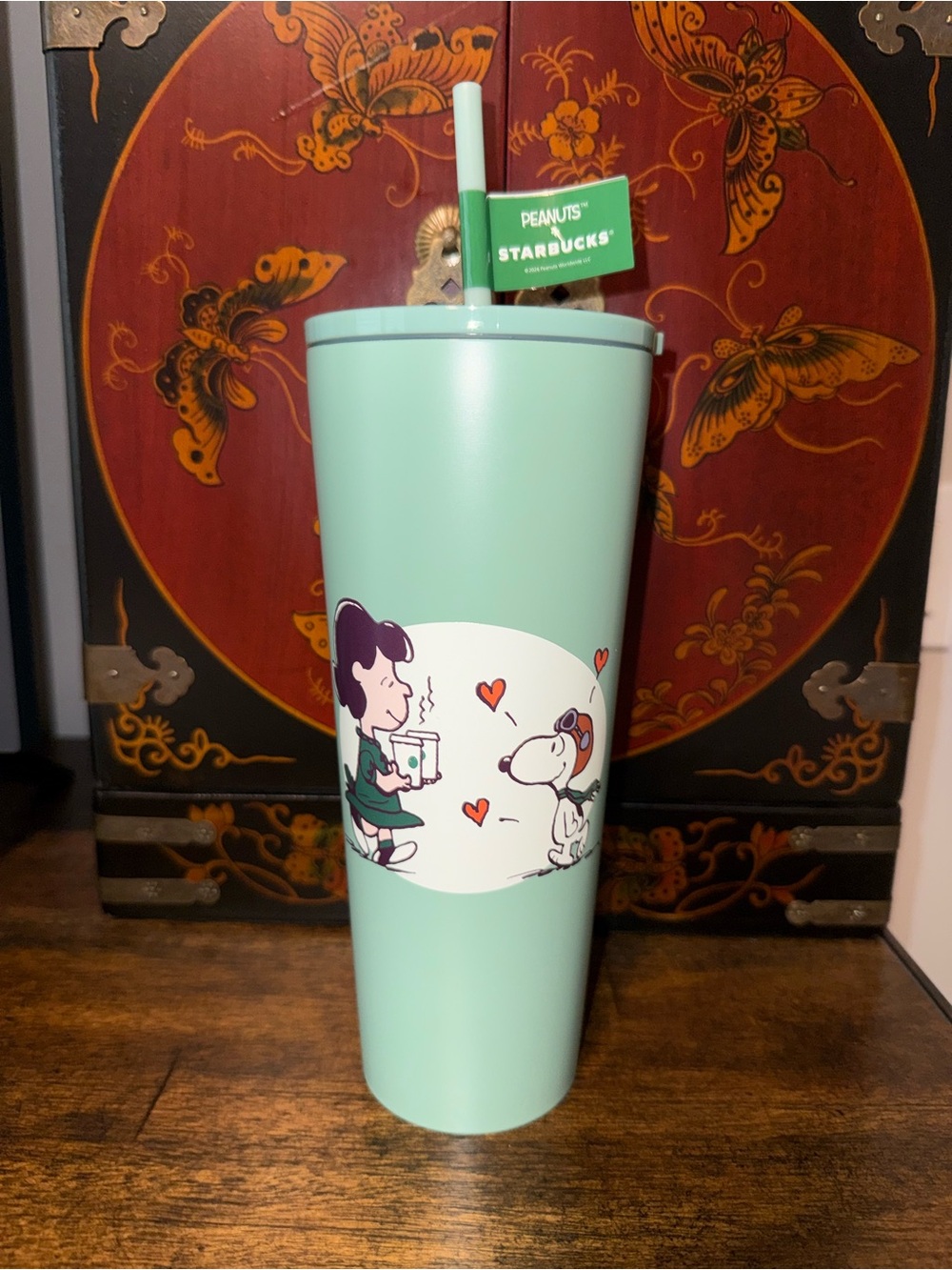 Starbucks x Peanuts Mint Green 24oz Cold Cup- NWT